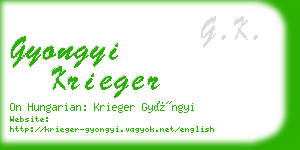 gyongyi krieger business card